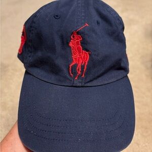 Polo by Ralph Lauren Dark Blue Hat with Red Embroidery